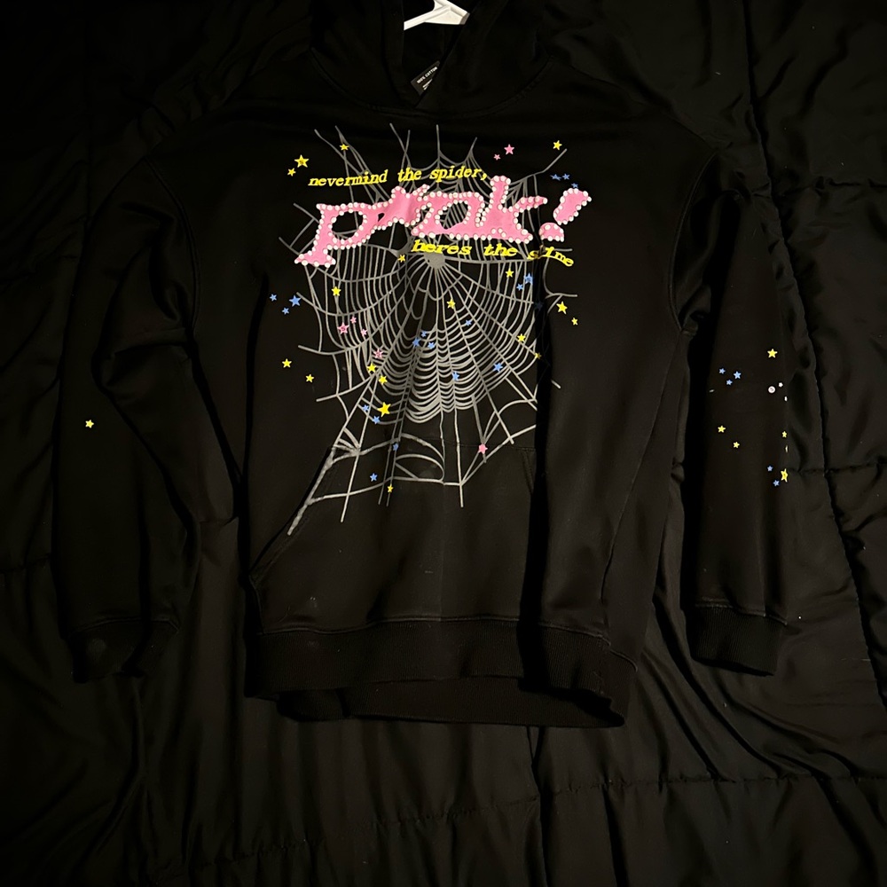 Black Graphic Crewneck Sweater